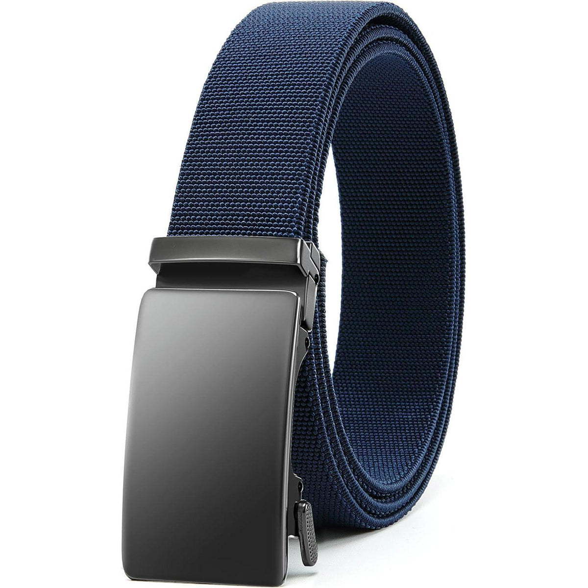 Herren Stretch Gürtel Anthrazitgrau-Blau, 80-95cm
