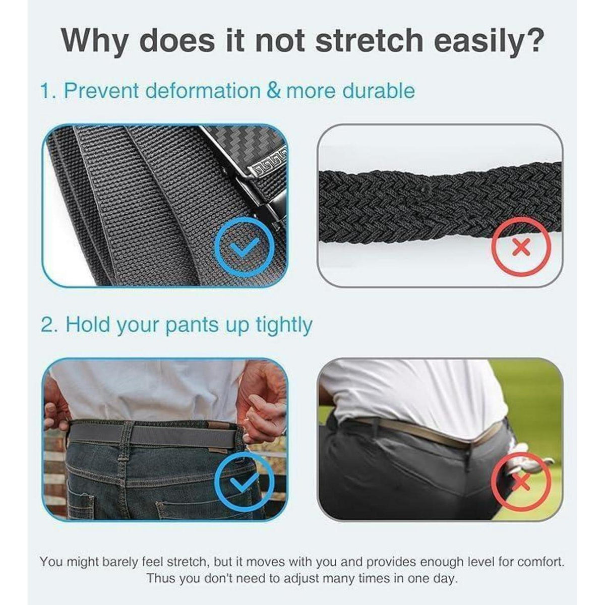 Herren Stretch Gürtel Anthrazitgrau-Blau, 80-95cm