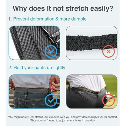 Herren Stretch Gürtel Anthrazitgrau-Blau, 80-95cm