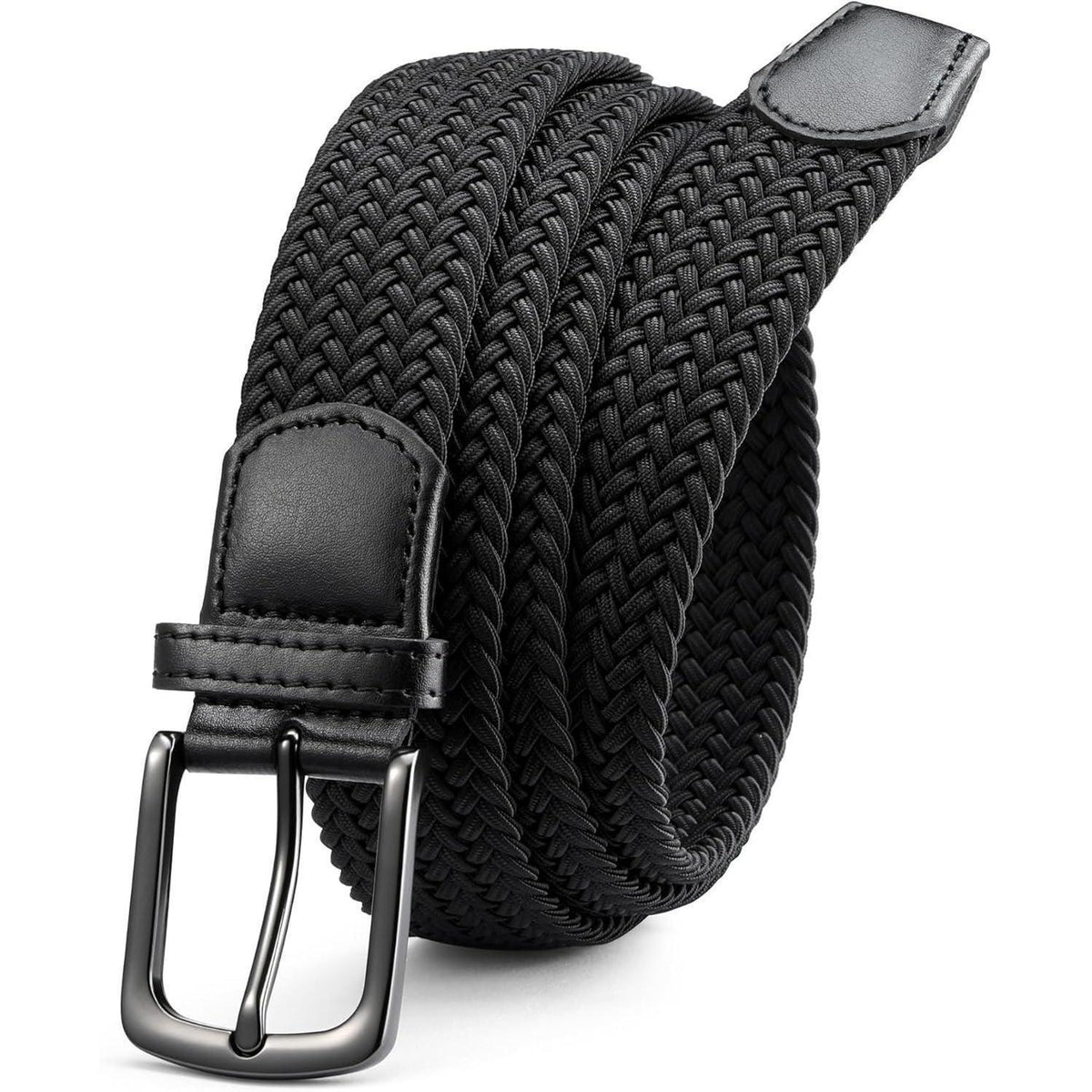 Elastischer Flechtgürtel Herren, Stoff Stretch Gürtel ohne Löcher