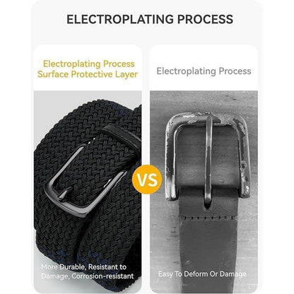 Elastischer Flechtgürtel Herren, Stoff Stretch Gürtel ohne Löcher