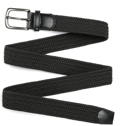 Elastischer Flechtgürtel Herren, Stoff Stretch Gürtel ohne Löcher