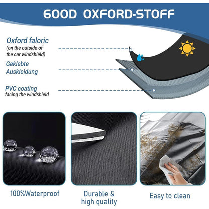 Frontscheibenabdeckung Ford Transit Custom 2012-2024, Schwarz