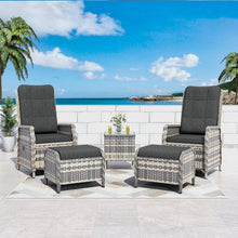 Polyrattan Gartenmöbel Lounge Set 2 Personen mit Verstellbarer