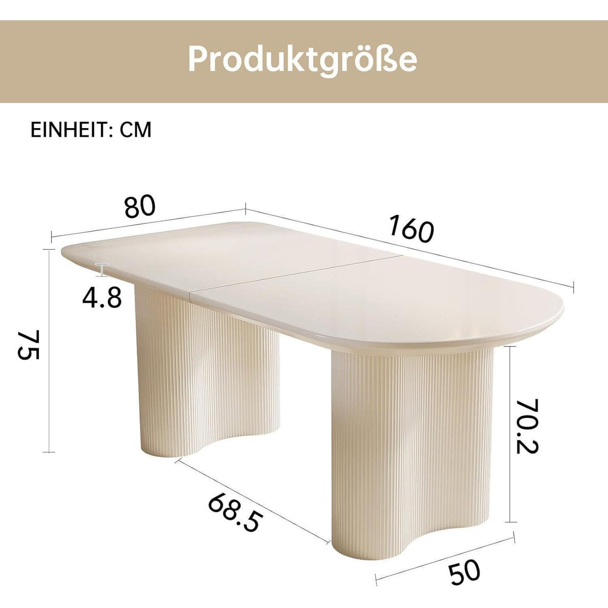 Weißer Esstisch 160cm – Modern & Platzsparend für 4-6 Personen