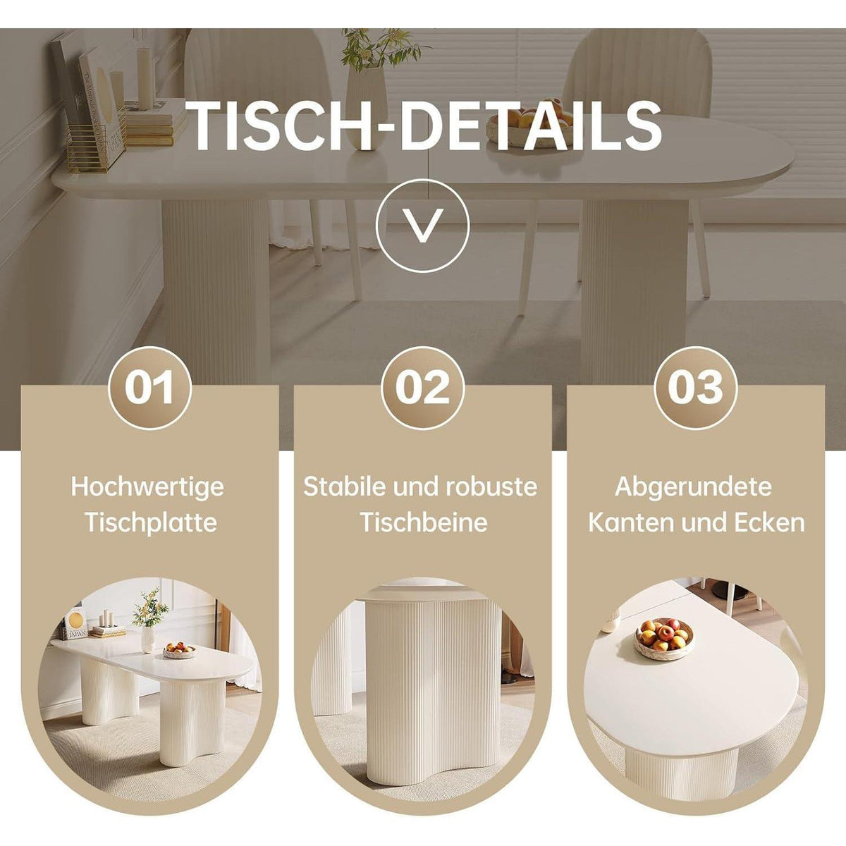 Weißer Esstisch 160cm – Modern & Platzsparend für 4-6 Personen