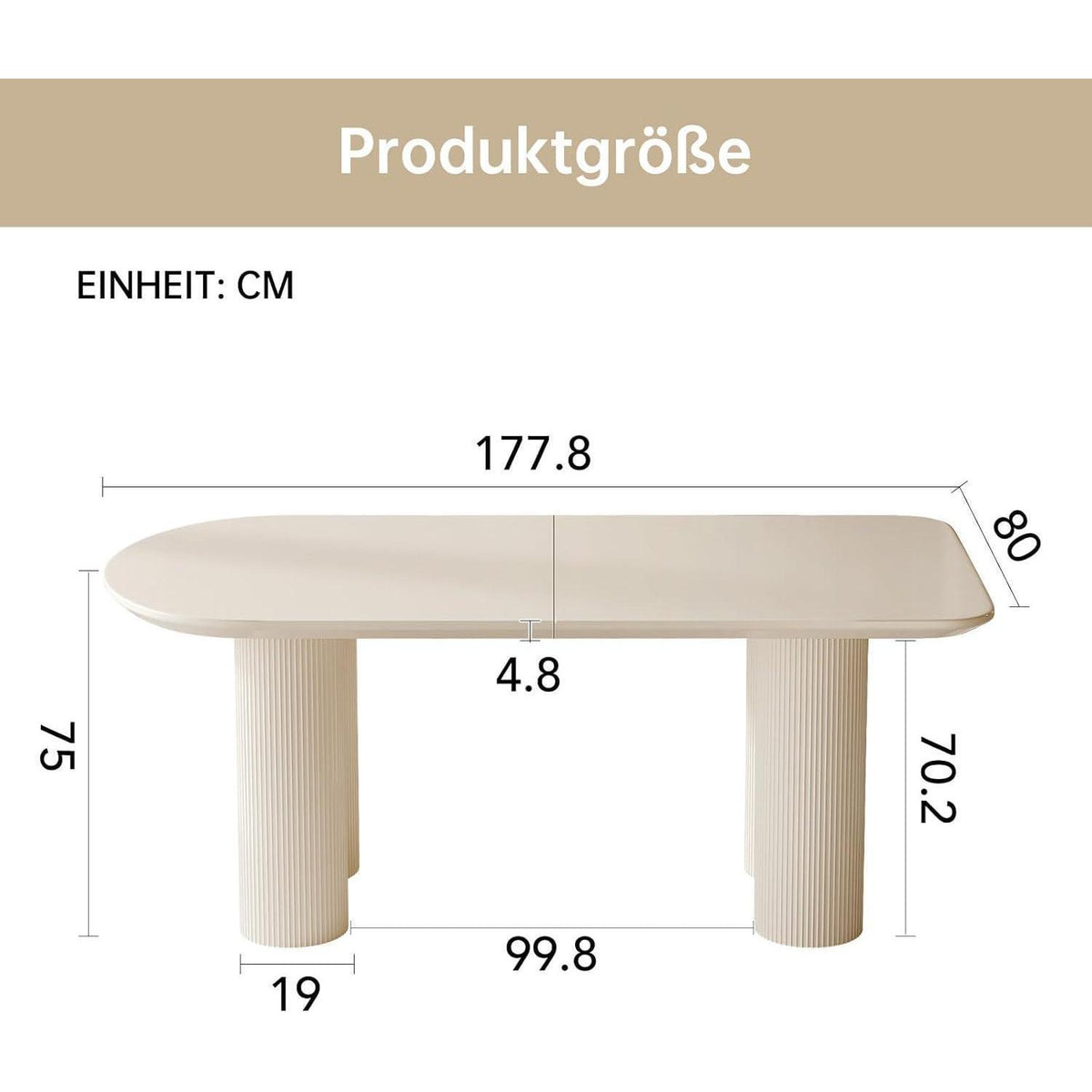 Weißer Esstisch 180cm – Modern & Platzsparend für 6-8 Personen