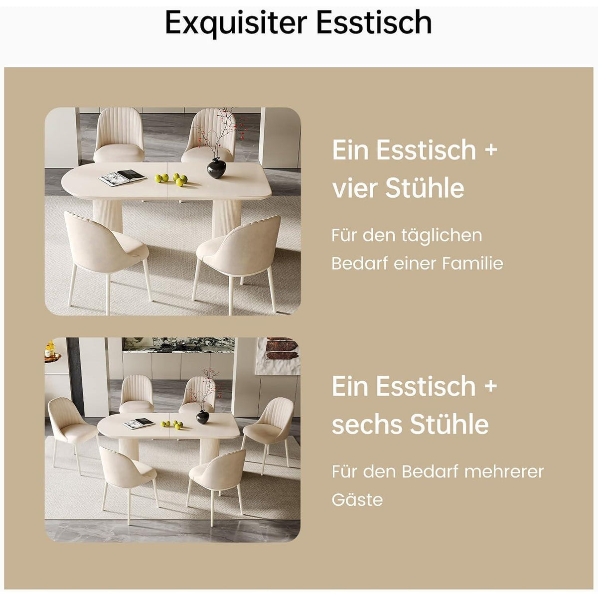Weißer Esstisch 180cm – Modern & Platzsparend für 6-8 Personen
