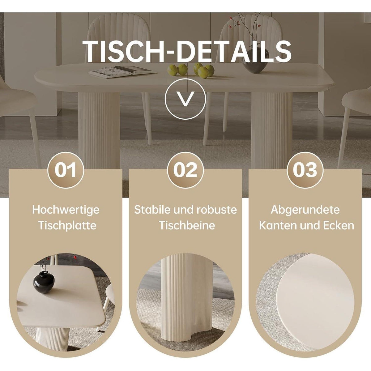Weißer Esstisch 180cm – Modern & Platzsparend für 6-8 Personen