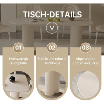 Weißer Esstisch 180cm – Modern & Platzsparend für 6-8 Personen