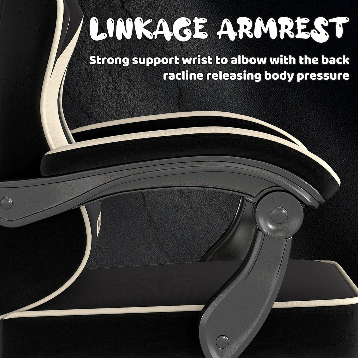 Gaming Stuhl mit Fußstütze Kopfstütze Lendenkissen 130kg Ergonomisch