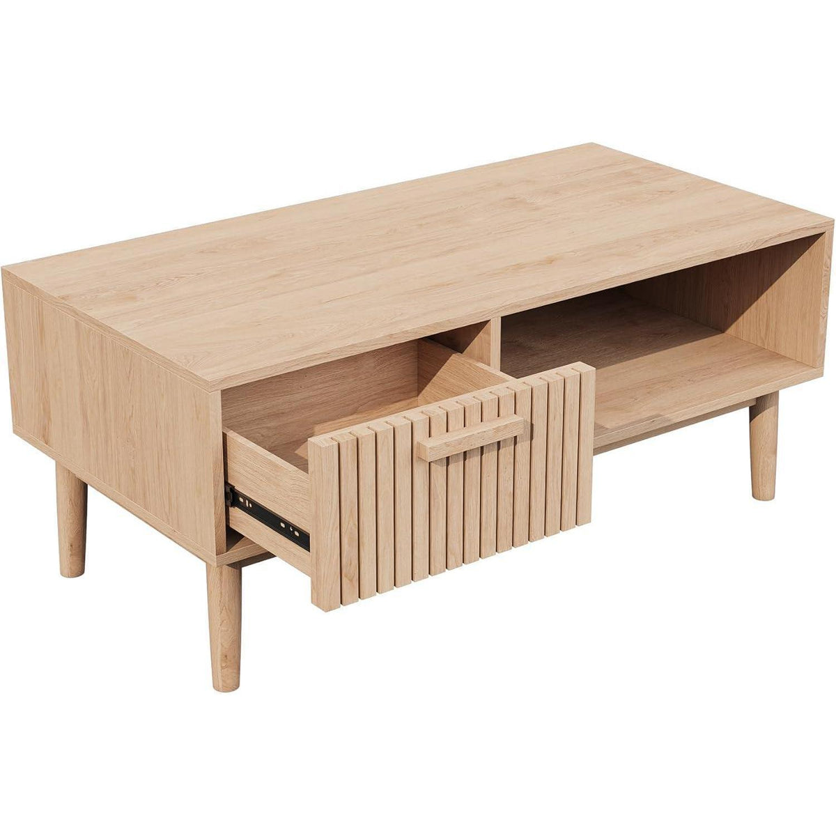 Holz Couchtisch mit Schublade & Ablage – 100x43x50 cm