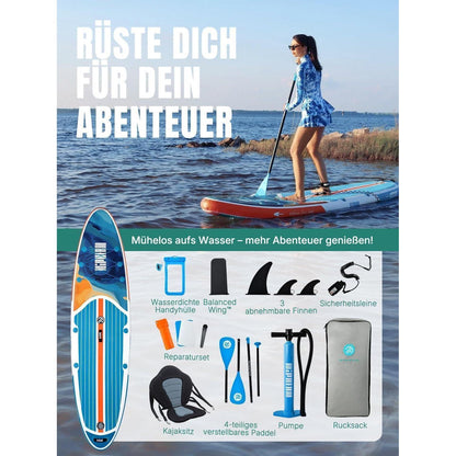Aufblasbares Stand Up Paddle Board für 2 Personen mit Zubehör