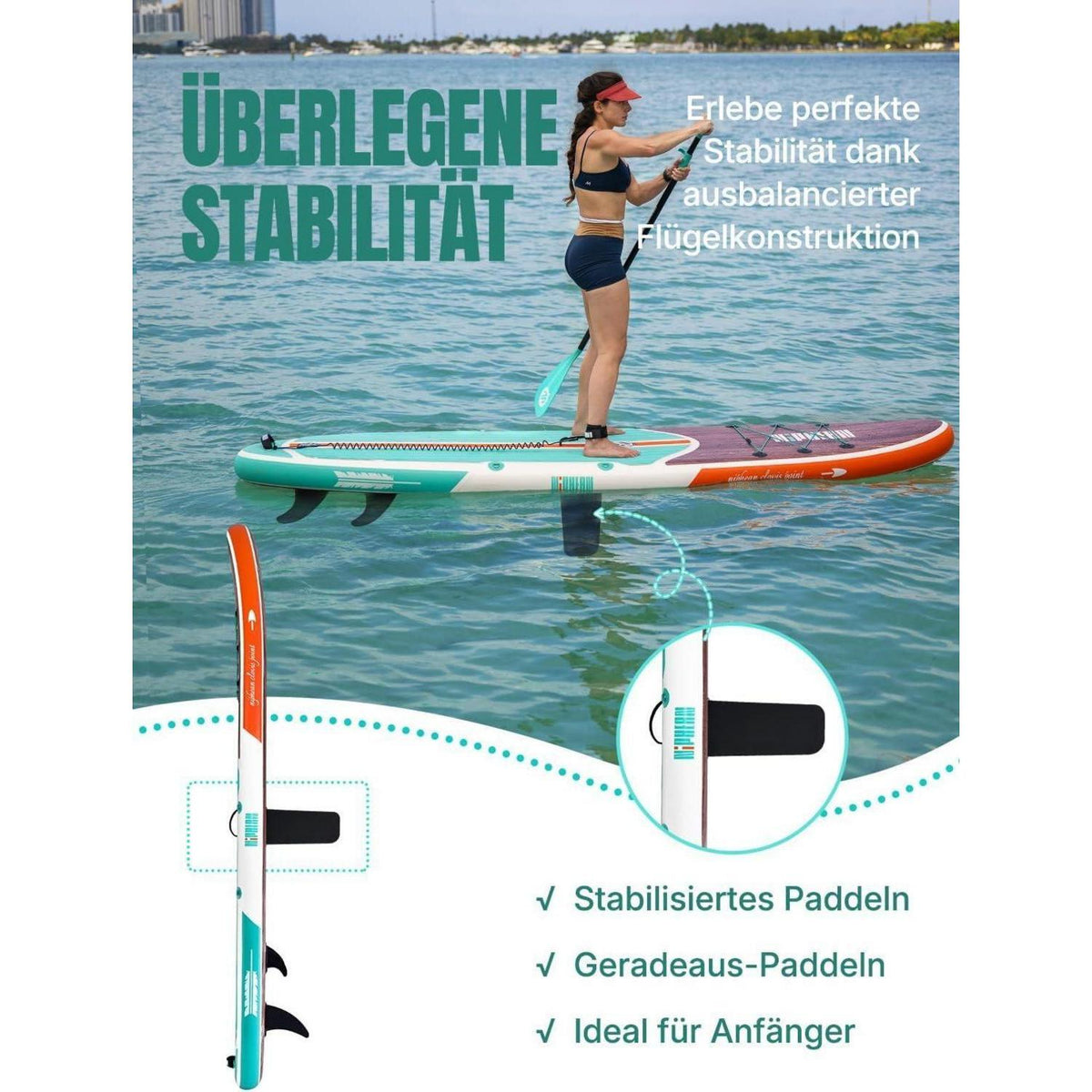 Aufblasbares Stand Up Paddle Board für 2 Personen mit Zubehör