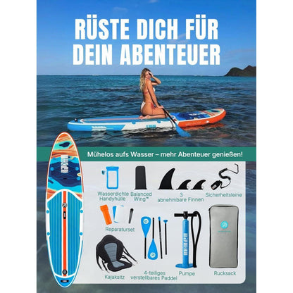 Aufblasbares Stand Up Paddle Board für 2 Personen mit Zubehör