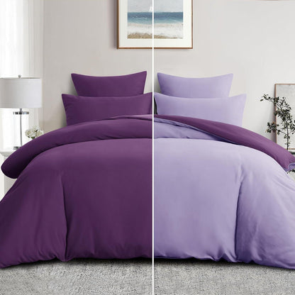 Bettwäsche-Set 200x220 cm Lila Lavendel Wendebettwäsche Mikrofaser