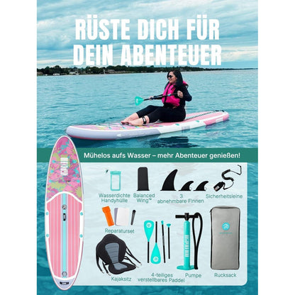 Aufblasbares Stand Up Paddle Board für 2 Personen mit Sitz & Zubehör
