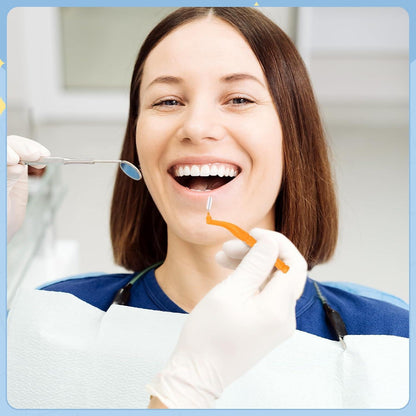 50 Interdentalbürsten, L-förmig, 5 Größen, Rutschfester