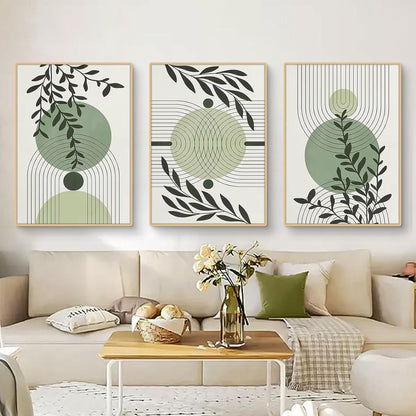 3er Set Boho Poster Grün Pflanzen Wandbilder Wohnzimmer Schlafzimmer