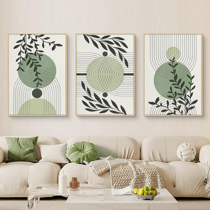 3er Set Boho Poster Grün Pflanzen Wandbilder Wohnzimmer Schlafzimmer