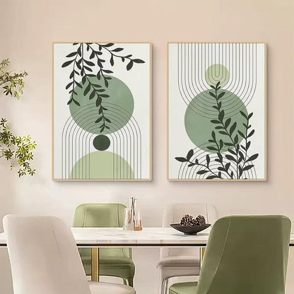 3er Set Boho Poster Grün Pflanzen Wandbilder Wohnzimmer Schlafzimmer
