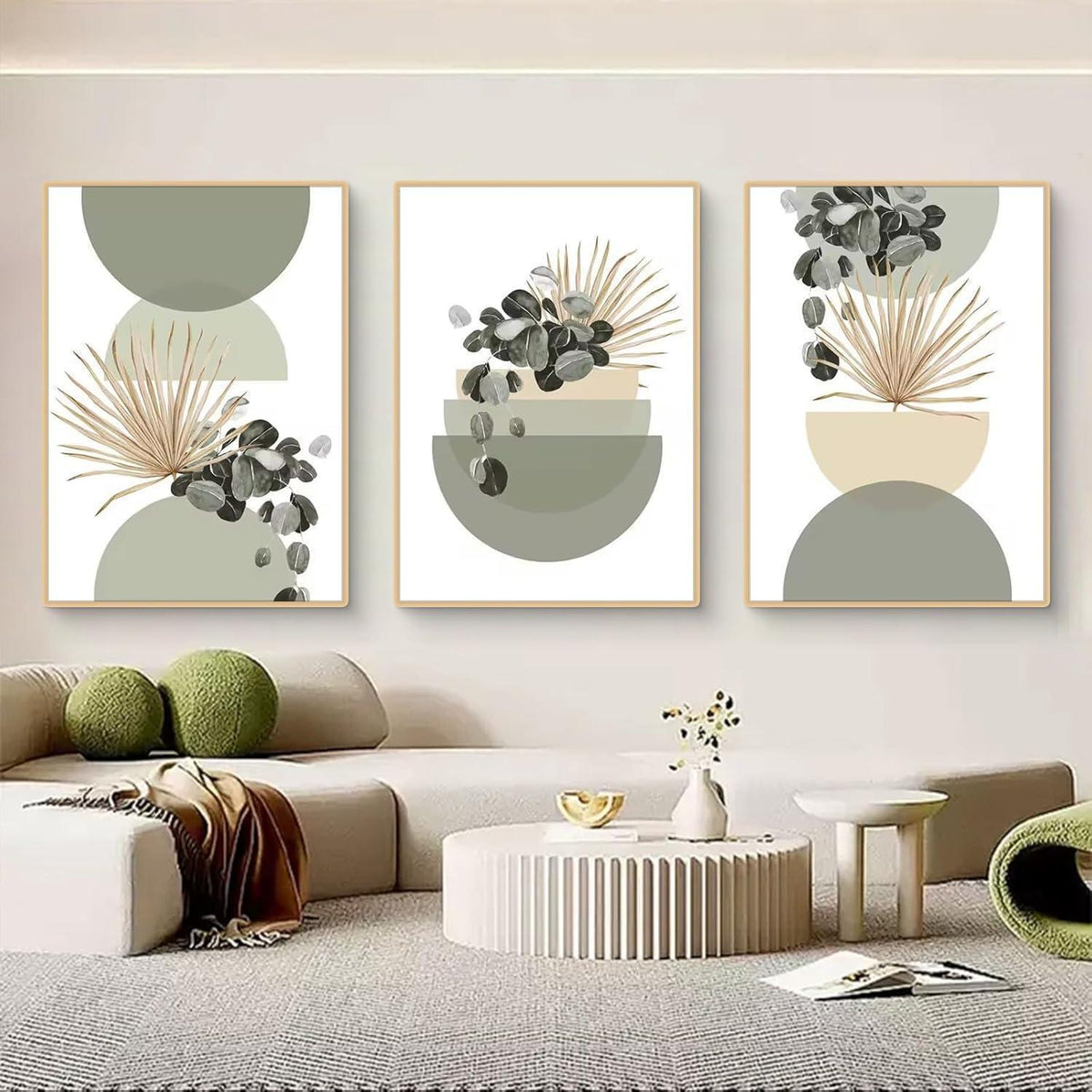 3er Set Boho Poster Grün Pflanzen Wandbilder Wohnzimmer Schlafzimmer