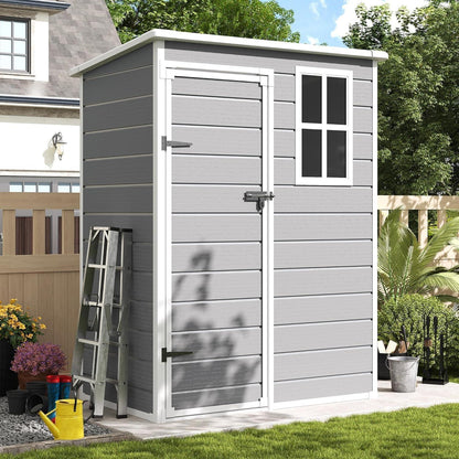 Wetterfestes Gartenhaus 152x92x192cm – Grau & Weiß