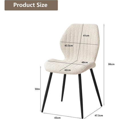 8er Set Esszimmerstühle Modern Beige Streifenmuster