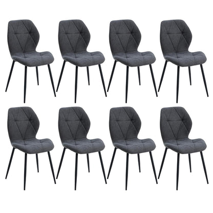 8 Esszimmerstühle Modern Gepolstert Dunkelgrau