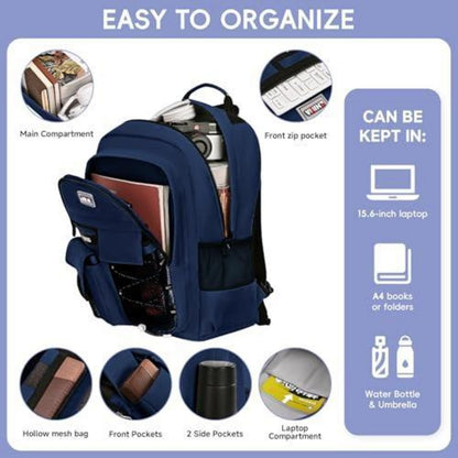 Schulrucksack Jungen Teenager Blau, 29L, Wasserabweisend, Laptopfach
