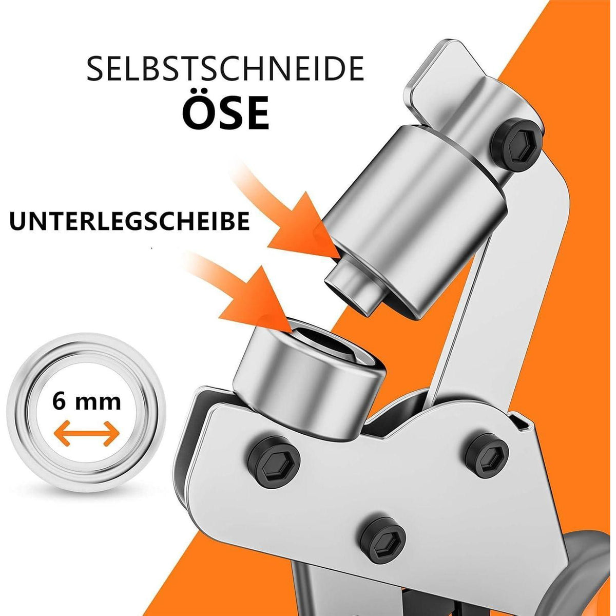 Ösenzange 6mm mit 300 Ösen – Profi Werkzeug für Leder & Stoff