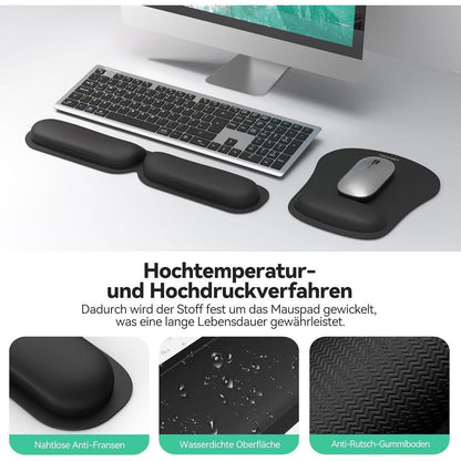 Ergonomisches Mauspad & Tastatur-Handgelenkauflage Set, faltbar, wasserdicht