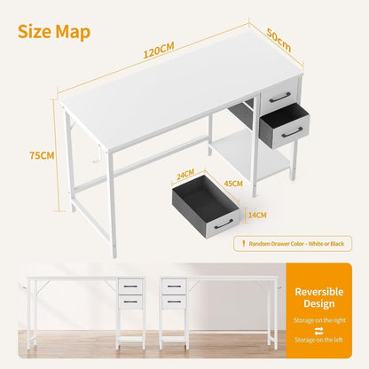 Cubiker Schreibtisch 120x50x75cm mit 2 Schubladen