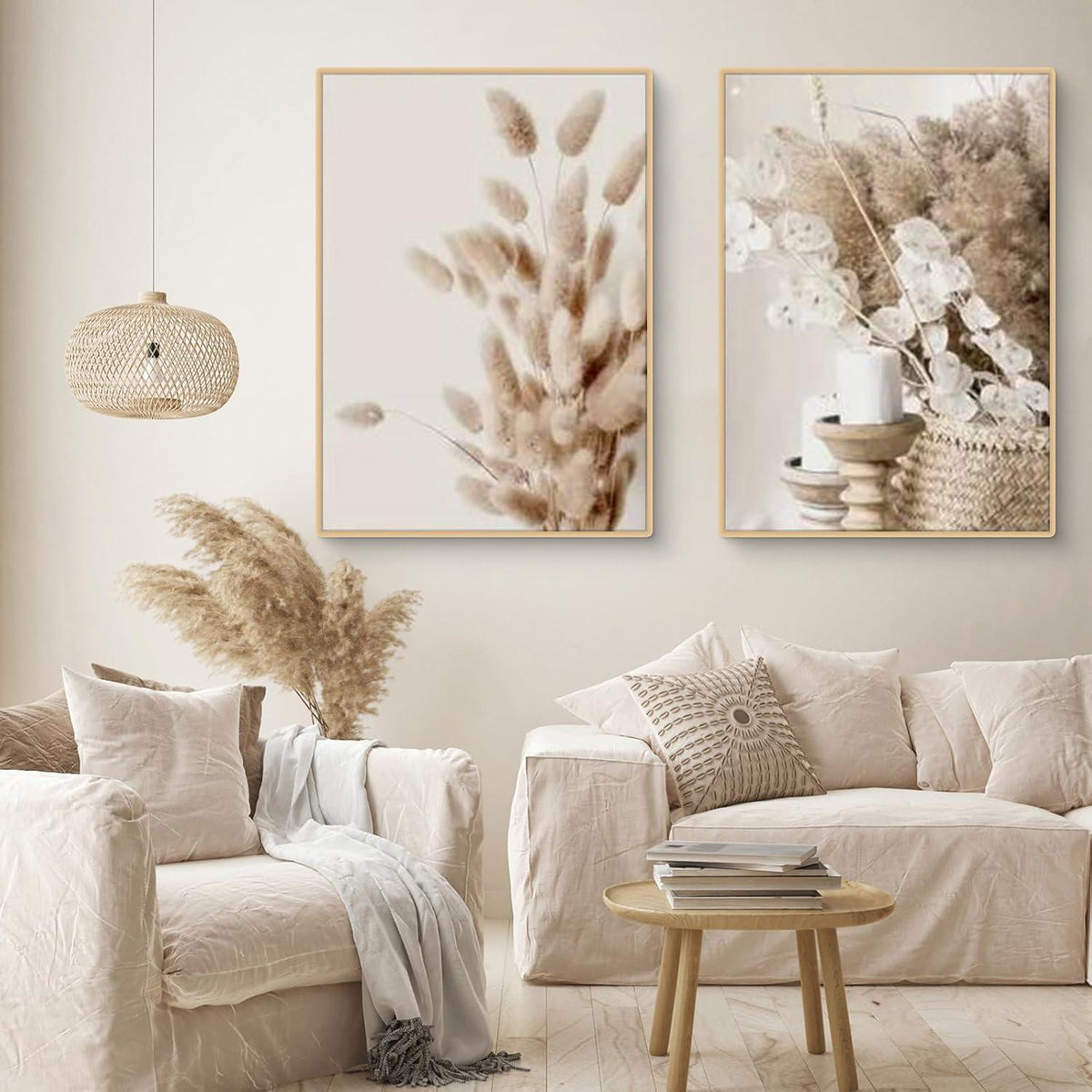 Boho Poster Set 3er Strand Landschaft Leinwandbild 50x70cm