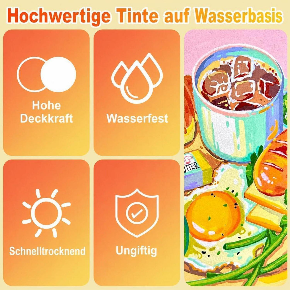 Acrylstifte Set 36 Farben – Wasserfest & Brush Tip
