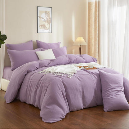 Doppelte Muslin Bettwäsche Lila 155x220 cm - 3-teilig