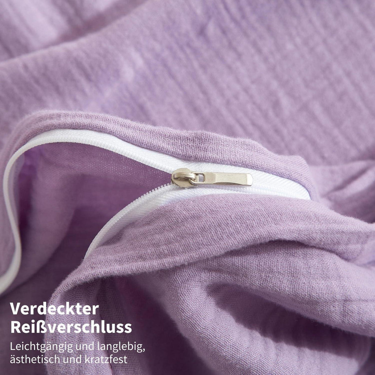 Doppelte Muslin Bettwäsche Lila 155x220 cm - 3-teilig