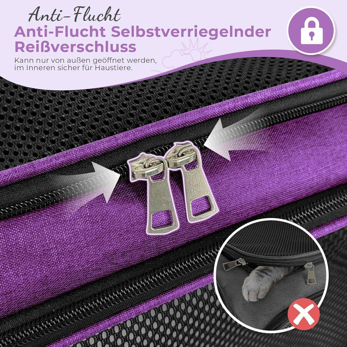 Faltbare Katzentransportbox L – Tragetasche für Katze & Hund 5kg