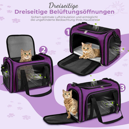 Faltbare Katzentransportbox L – Tragetasche für Katze & Hund 5kg