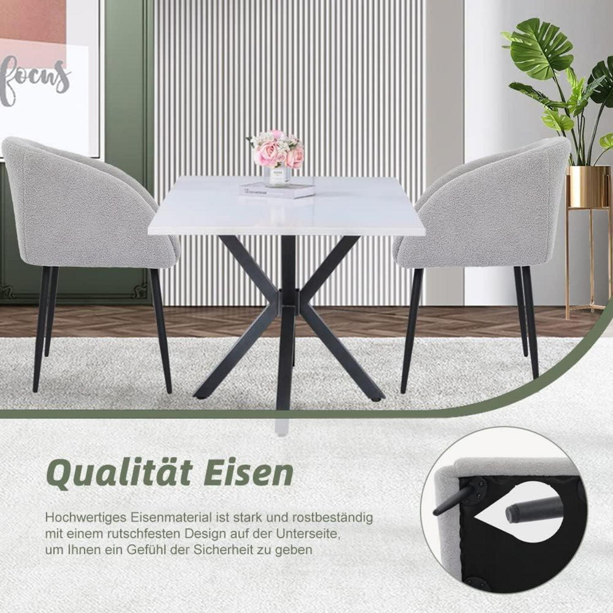 Mingone Lammwoll Sessel – Bequemer Loungesessel Grau