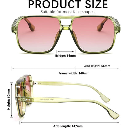 Retro Pilotenbrille Damen Herren - 70er Jahre Vintage Sonnenbrille