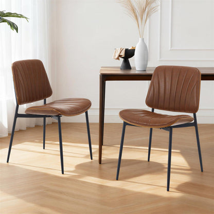 Esszimmerstühle 2er Set, Modern & Komfortabel in Lederoptik