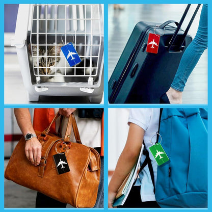 8x Kofferanhänger mit Adressschild – Gepäckanhänger für Reisen