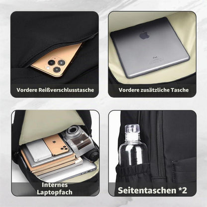 Schulrucksack 15,6 Zoll Laptop Rucksack Schwarz für Teenager