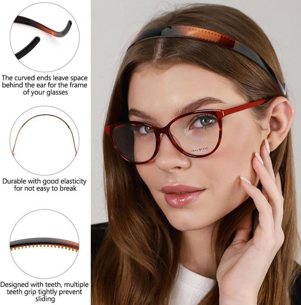 Flexibles Haarband ohne Druck für Damen, 3er Set