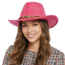 Cowboyhut Damen Herren Westernhut Rosa Rot in Lederoptik