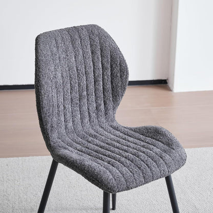 8er-Set Esszimmerstühle Leinen Schwarz – Bequemes Montagedesign
