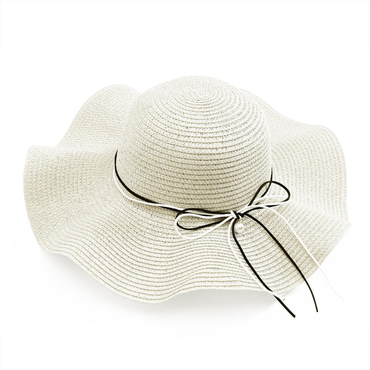 Damen Strohhut Faltbar mit Krempe & Schleife – Sommer & Strand