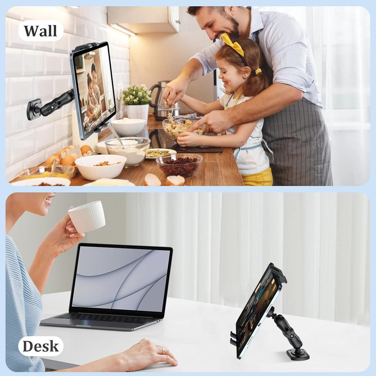 Tablethalter Auto 360° Drehung, Ausziehbar & Stabil