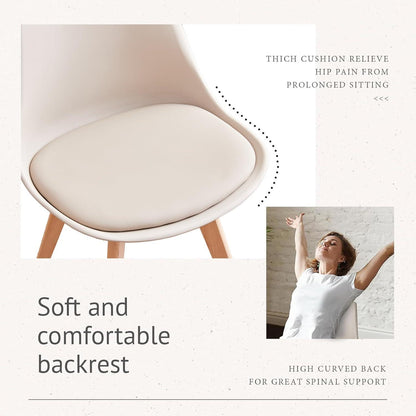 2er-Set Esszimmerstühle Modern, Khaki, Buchenbeine
